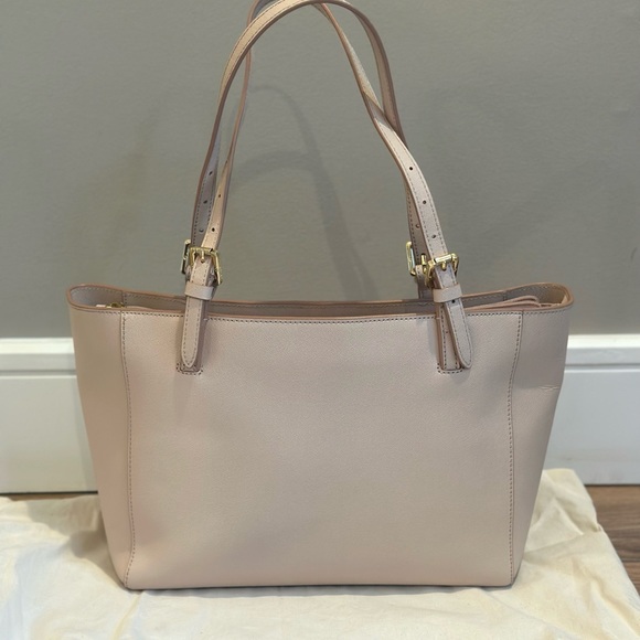 Tory Burch- York Oak Small Buckle Tote Handbag - Picture 3 of 10